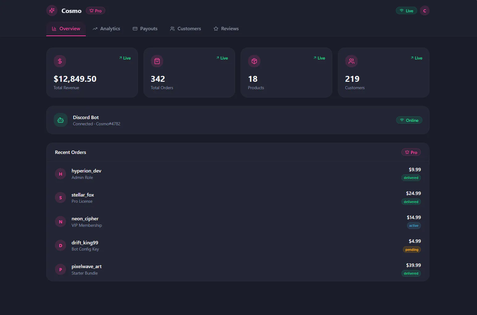 Cosmo — Ecom for Discord gallery image