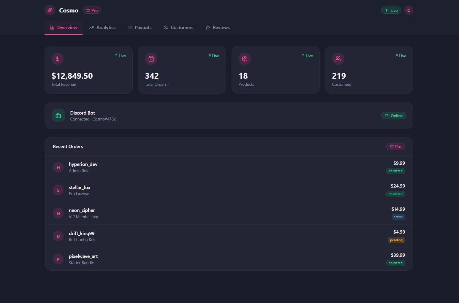 Cosmo — Ecom for Discord 截图 5