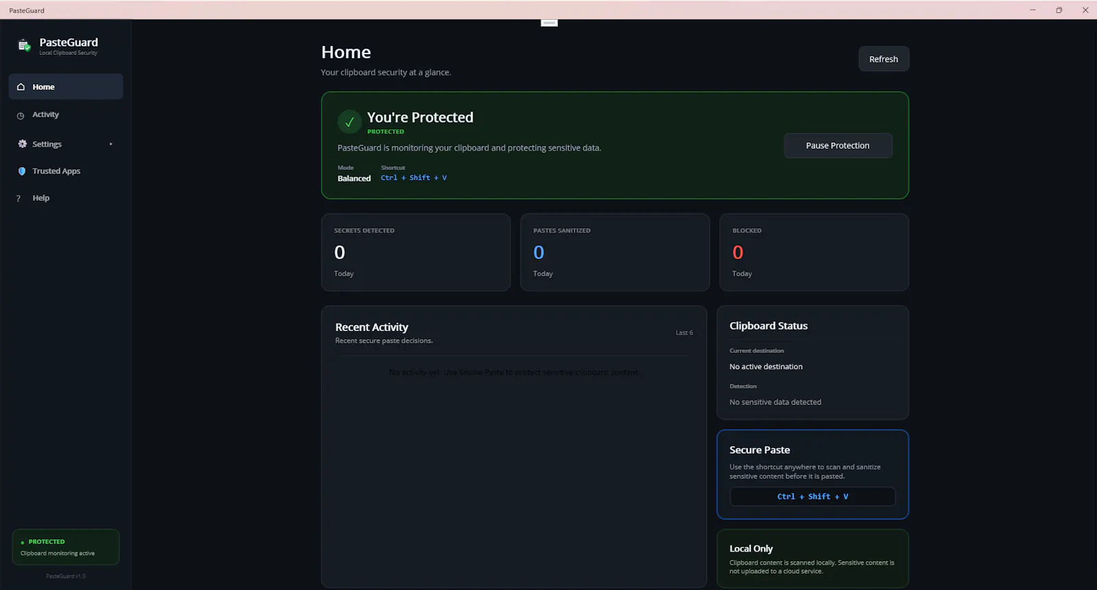 PasteGuard screenshot 1