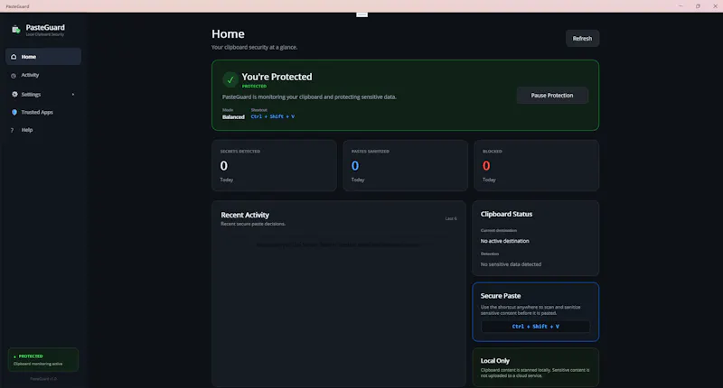 PasteGuard screenshot 1