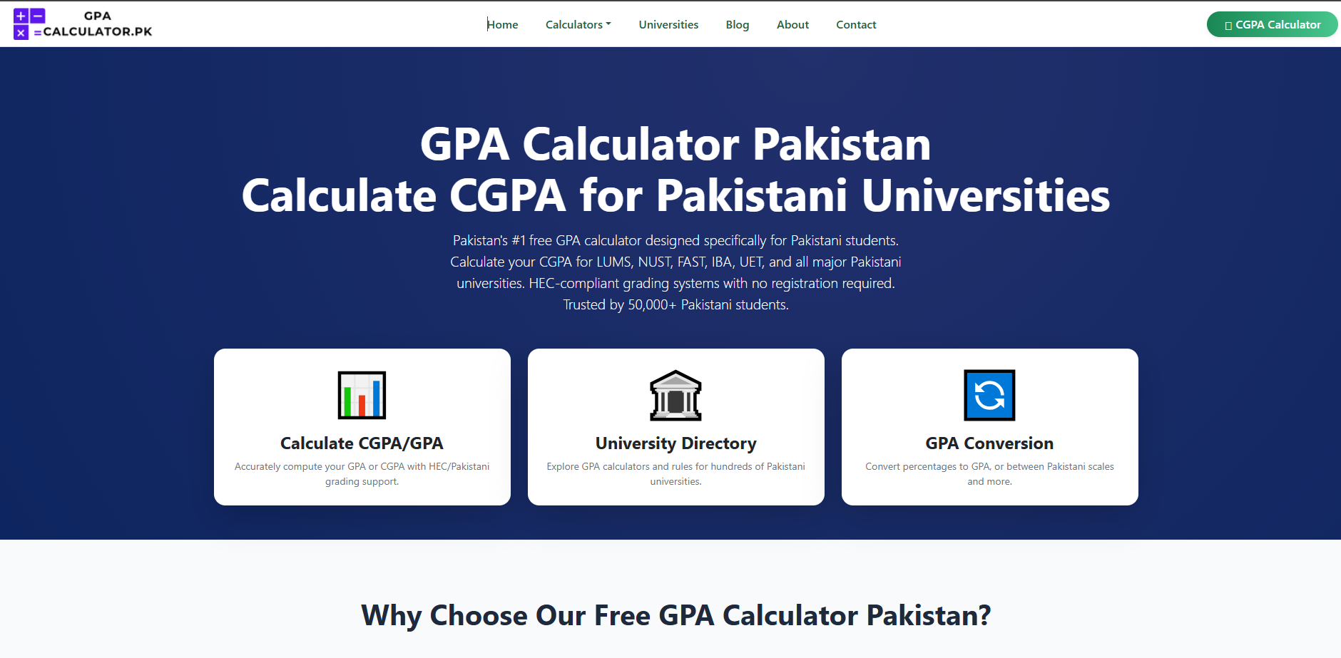 GPACalculator.PK - Main screenshot showing features and interface
