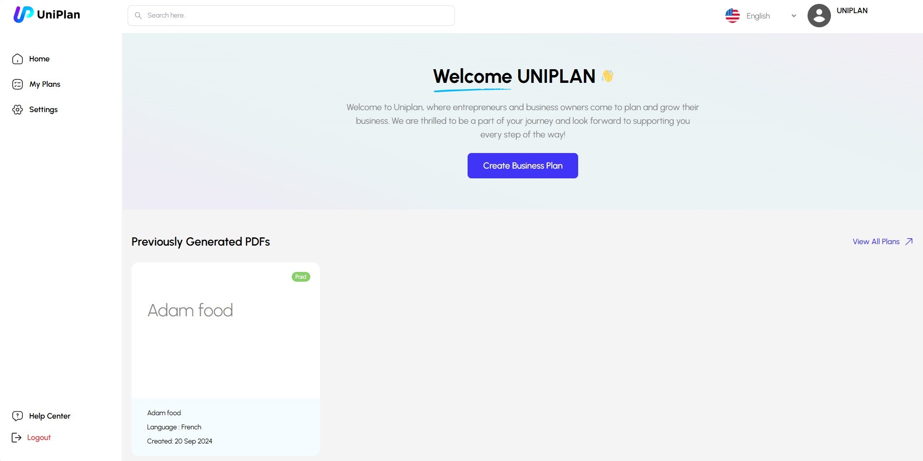 Uniplan - แผนธุรกิจที่ปรับแต่งจากเว็บไซต์ AI media 4