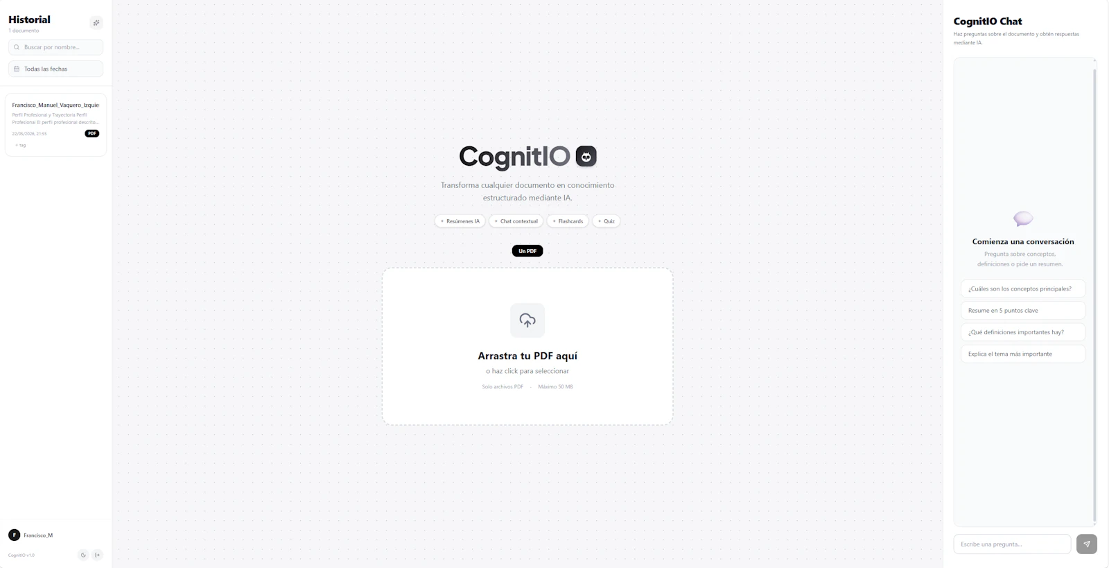 CognitIO — IA para el estudio screenshot 2