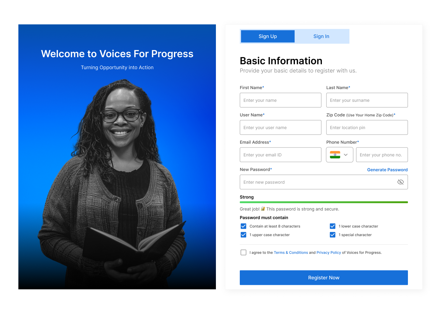 Voices for progress - Screenshot 4 showing product features and functionality