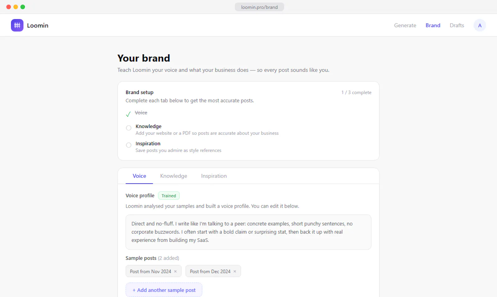 Loomin screenshot 2