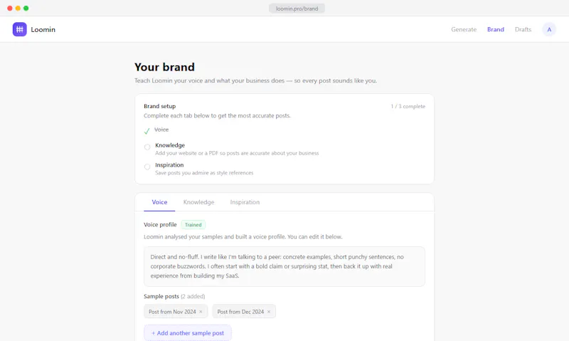 Loomin screenshot 2