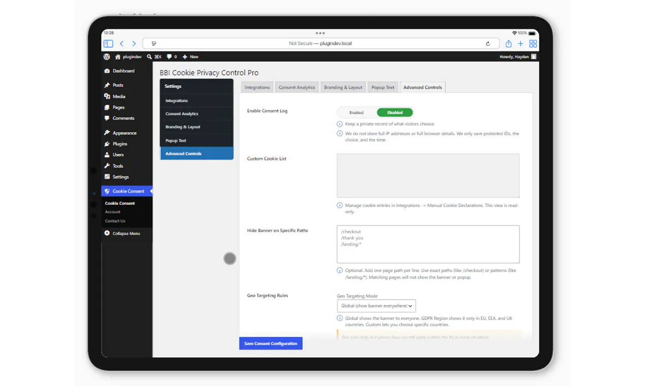BBI Cookie Privacy Control for WordPress gallery image
