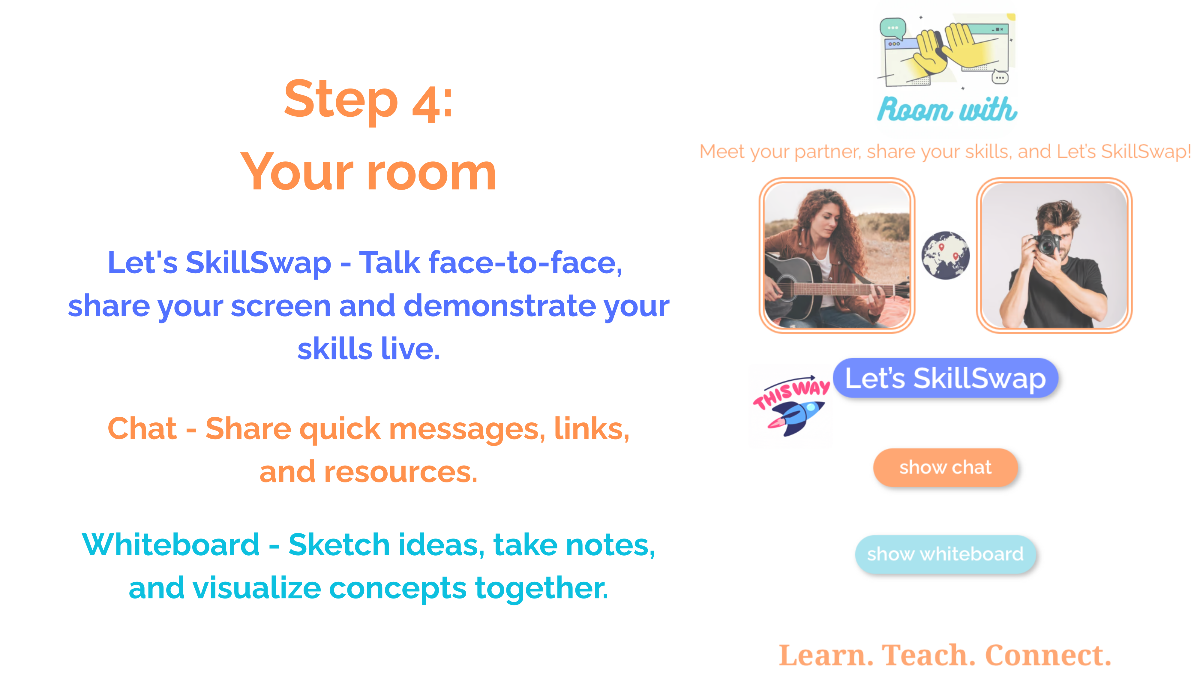 SkillSwap.space - दुनिया भर के लोगों के साथ कनेक्ट और स्वैप कौशल मीडिया 6