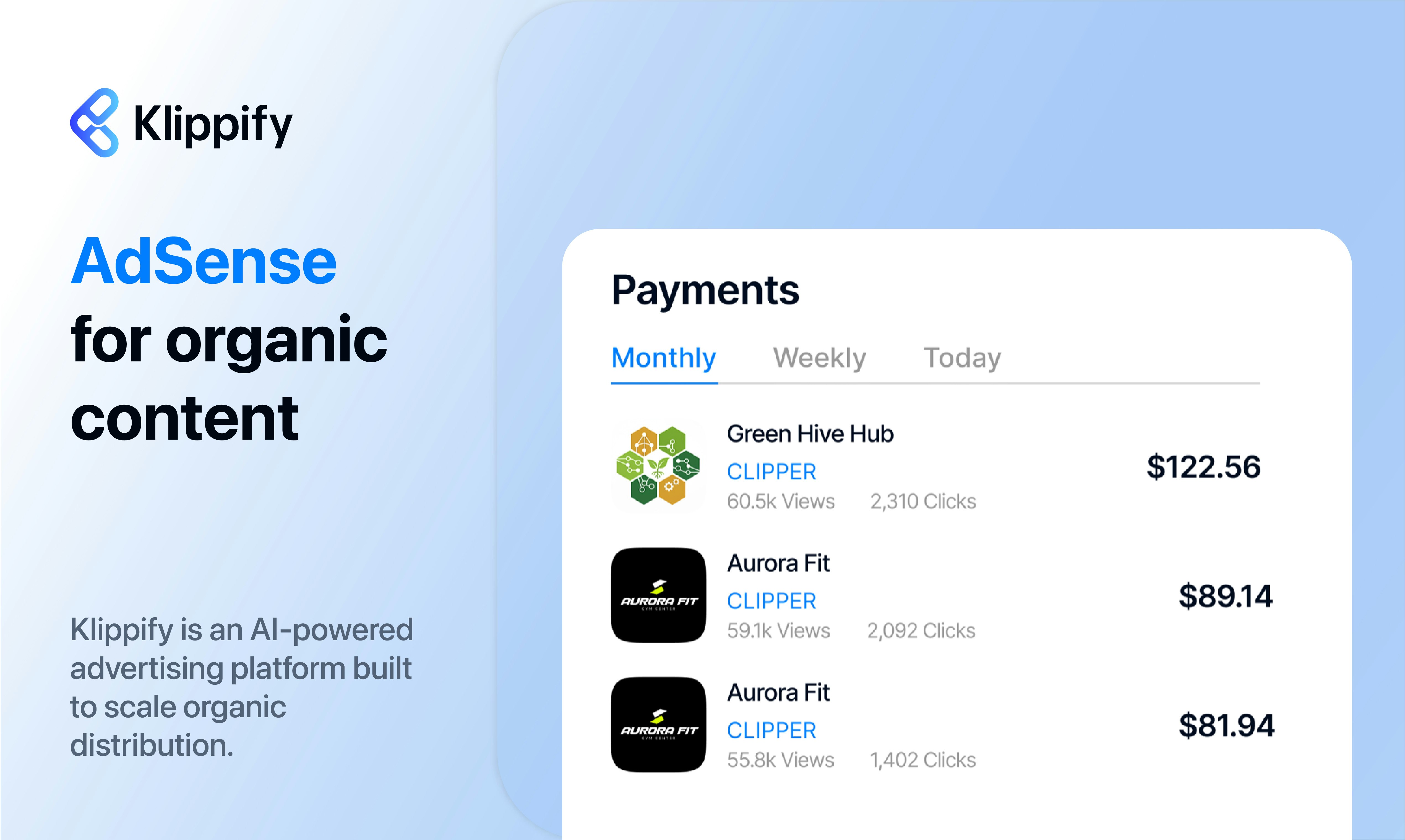Klippify - Main product screenshot demonstrating key features and user interface