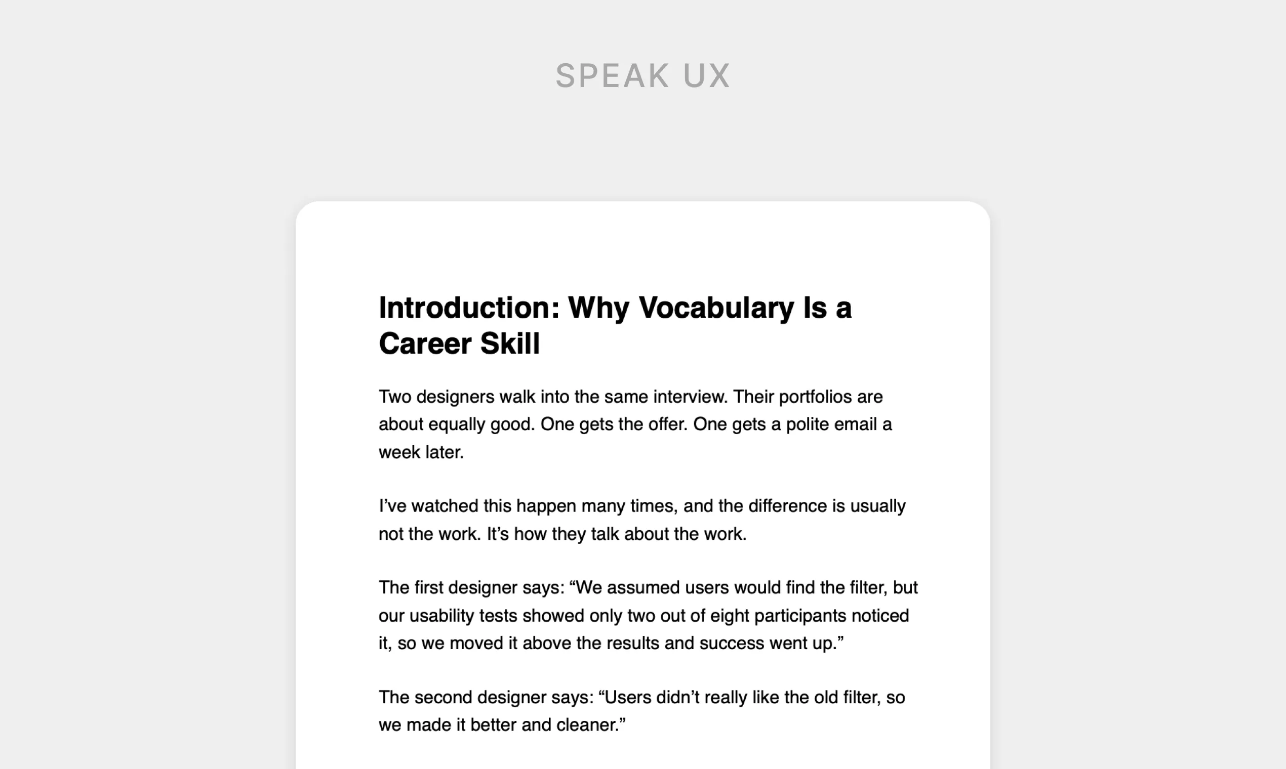Speak UX gallery image
