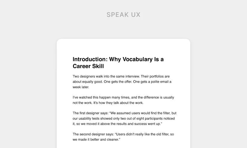 Speak UX screenshot 2