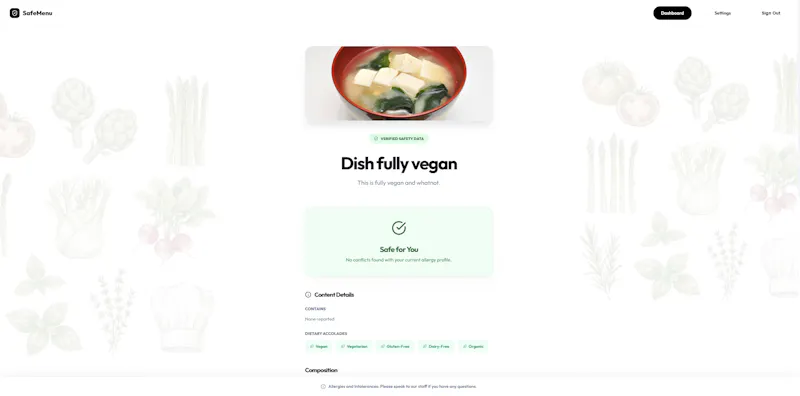 Safemenu - Digital Menu, Allergen Filter screenshot 5