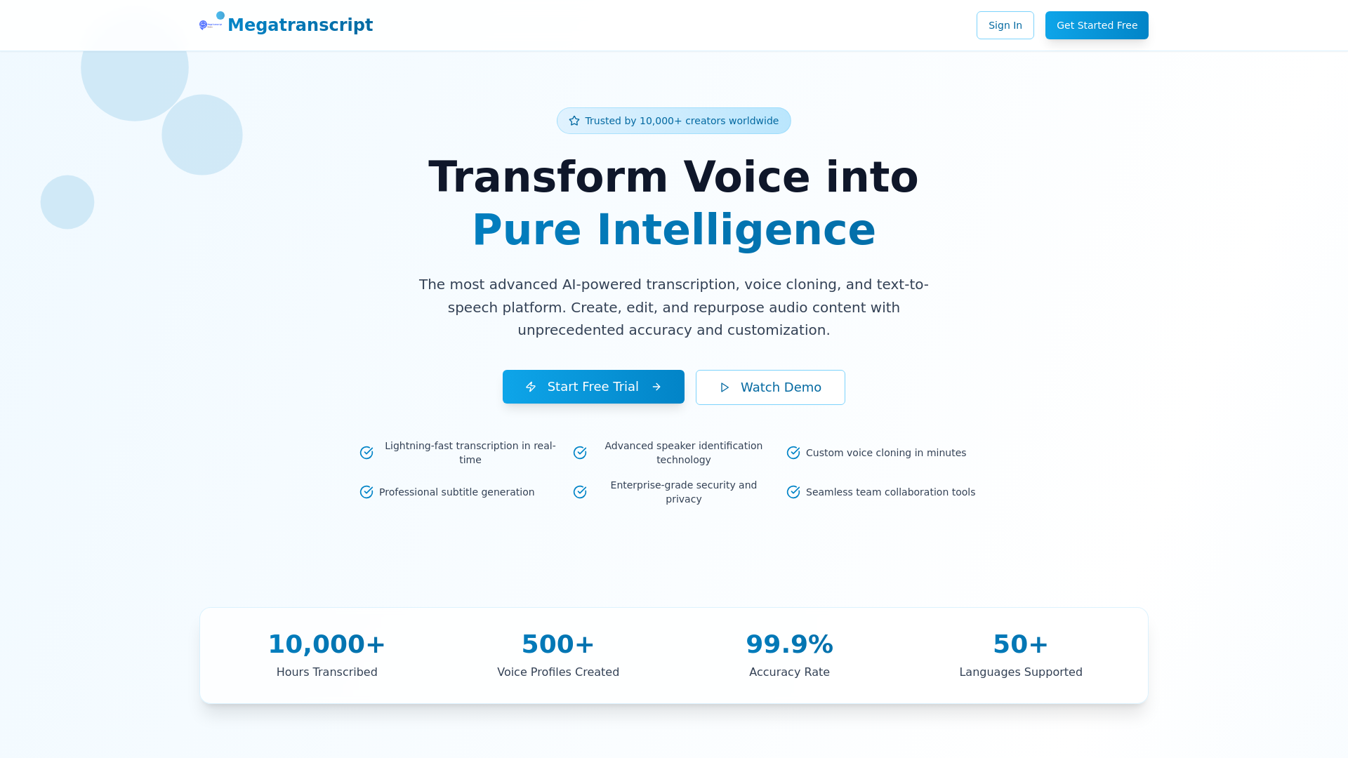 MegaTranscript AI Voice Studio gallery image