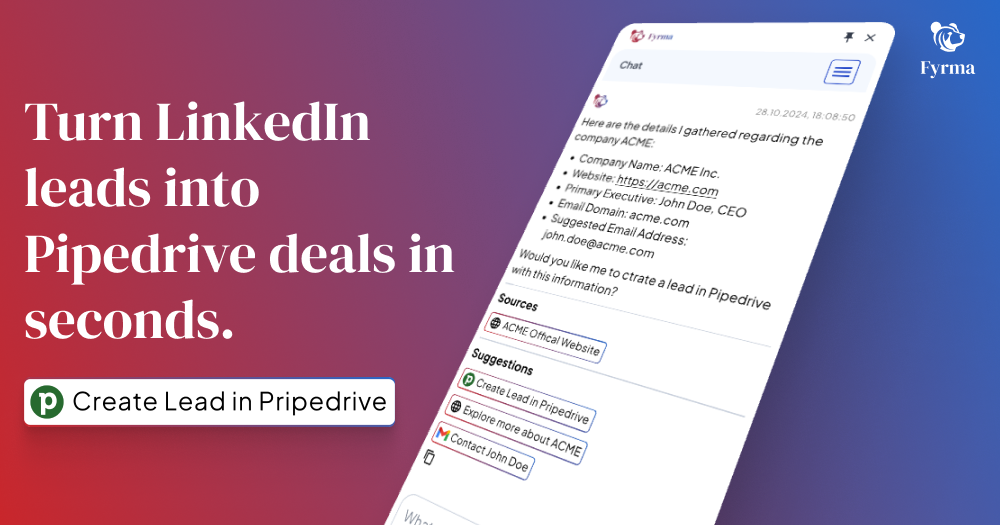 Fyrma Sales Agent (LinkedIn Pipedrive) 미디어 2