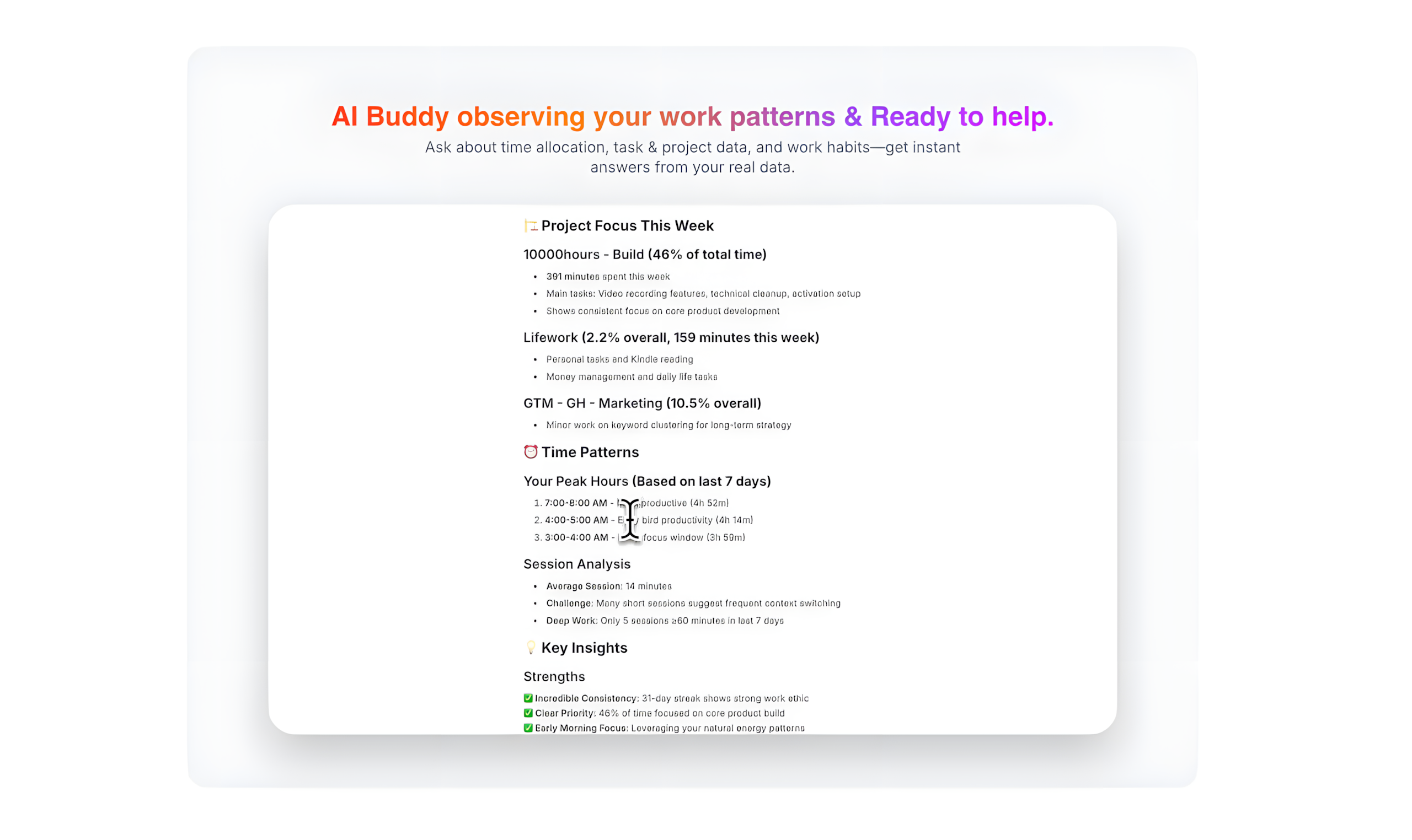 10000hours - AI Productivity Coach gallery image