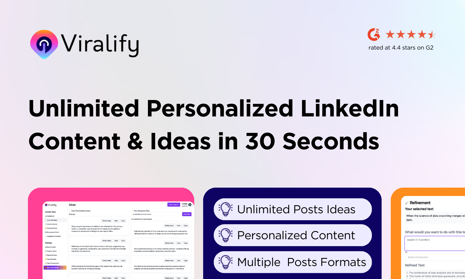 startuptile Viralify AI-Unlimited Personalized LinkedIn Content in 30 Seconds