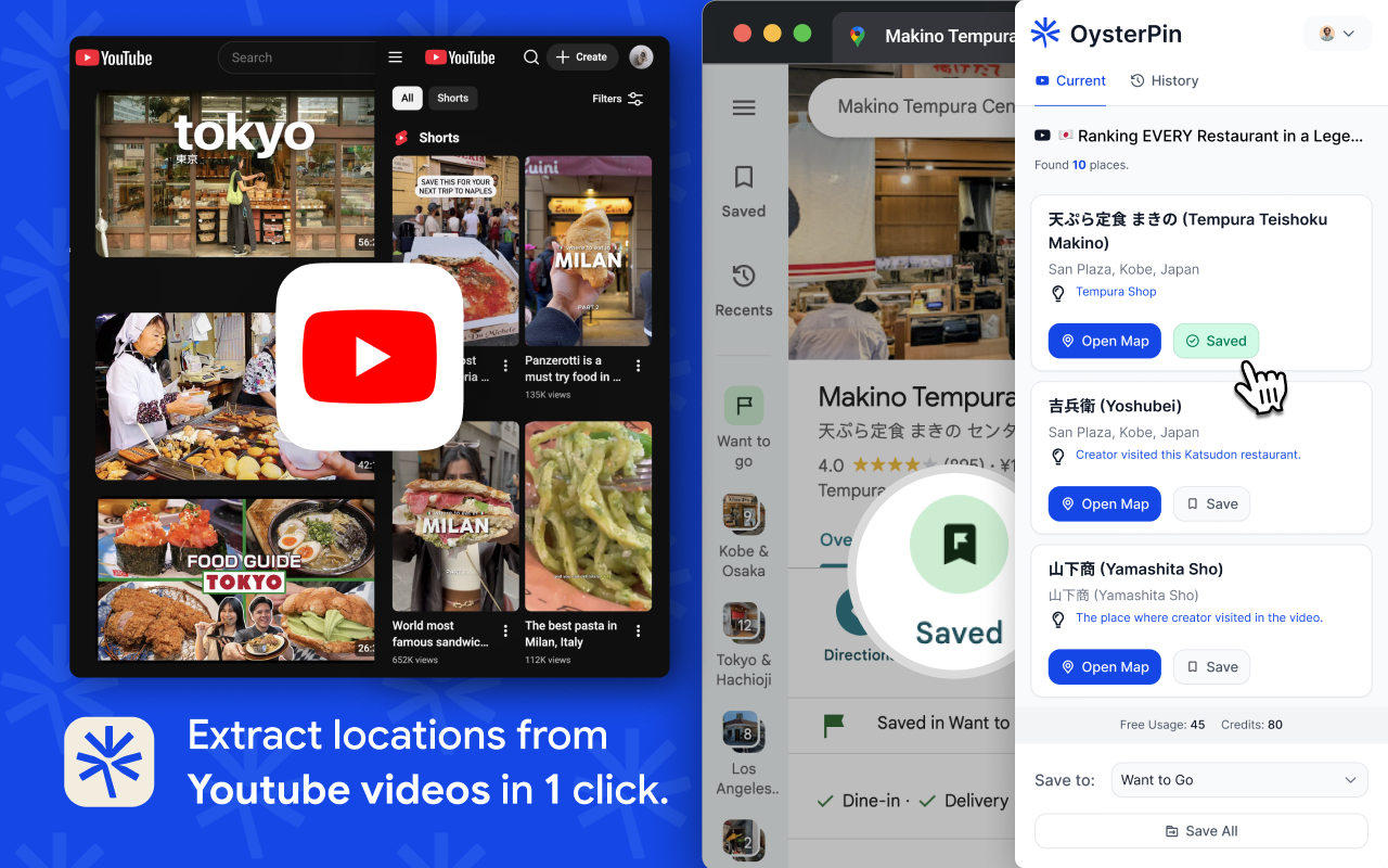 OysterPin: Extract locations from videos - Screenshot 3 showing product features and functionality