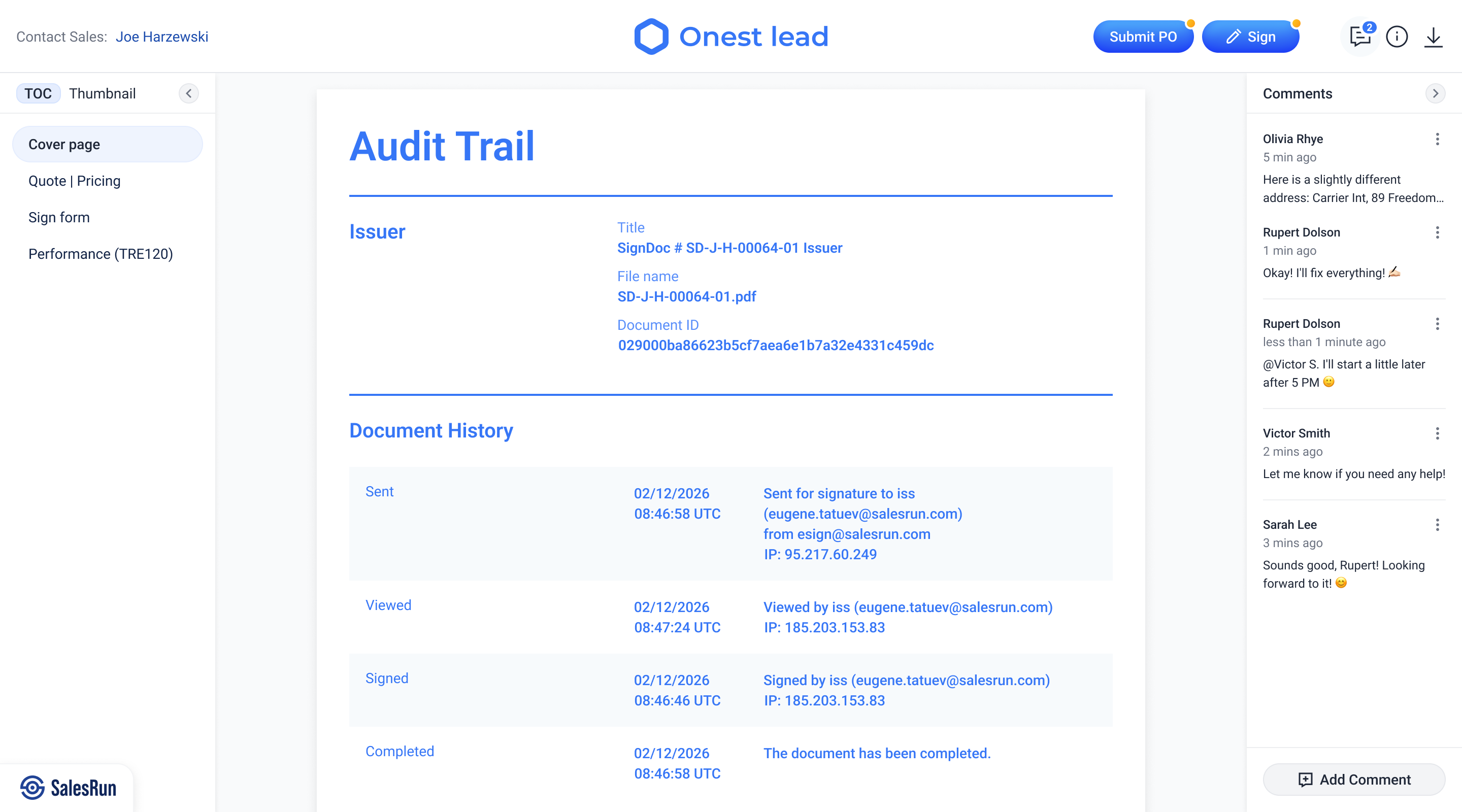 SalesRun - Screenshot 2 showing product features and functionality