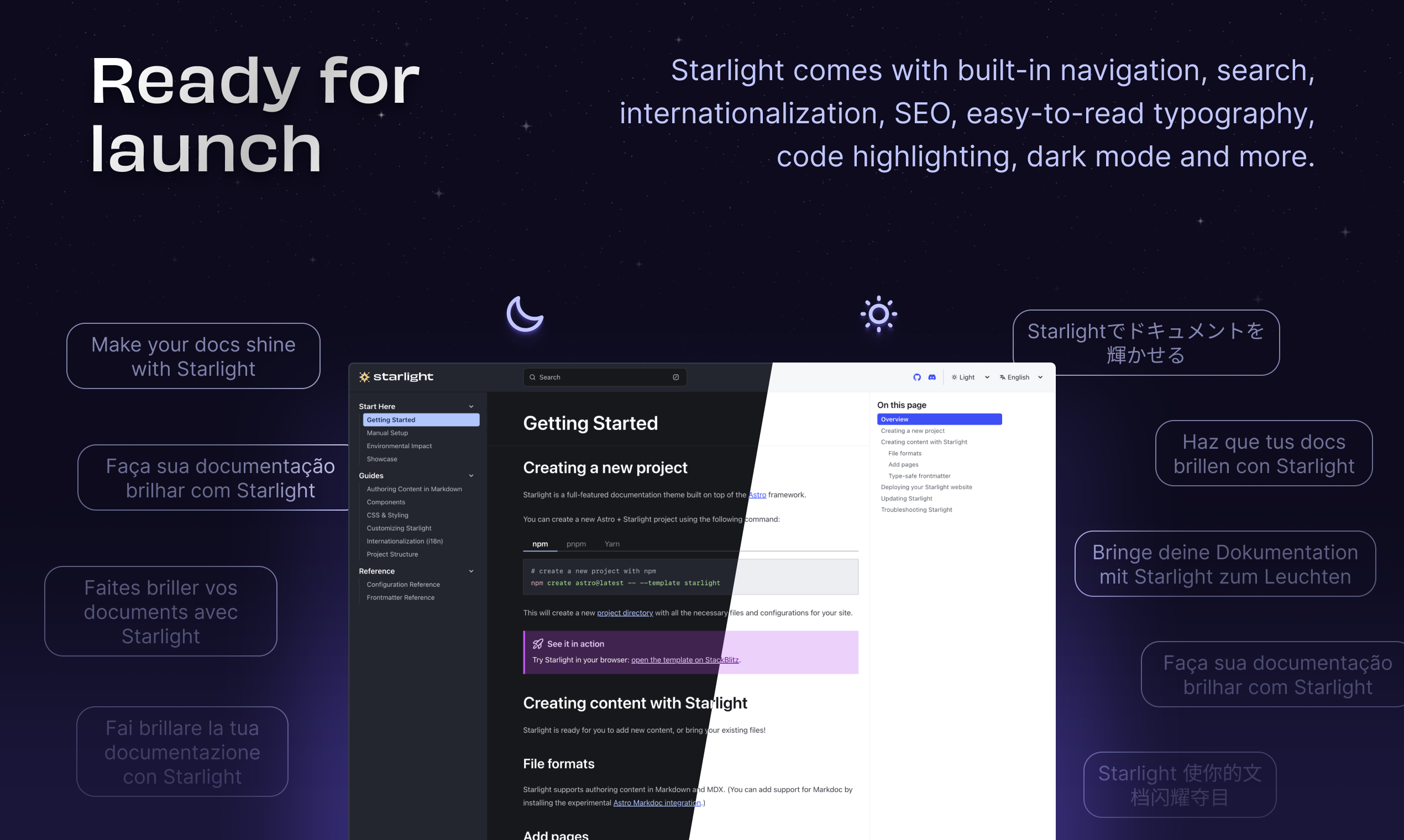 Starlight от Astro - Установите красивые веб -сайты документации с легкостью медиа 3