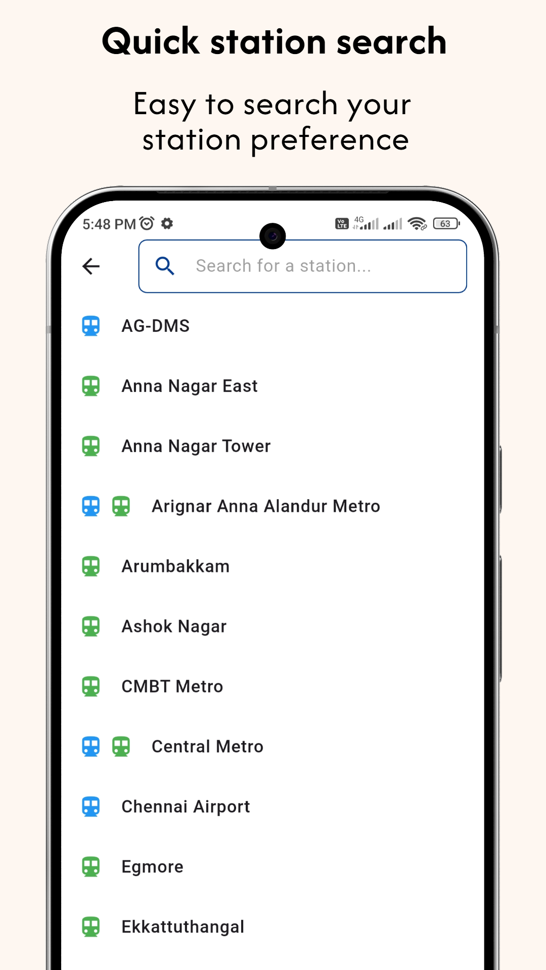 चेन्नई मेट्रो ट्रेन ऐप - योजना, और चेन्नई मेट्रो को मूल रूप से यात्रा करें मीडिया 5