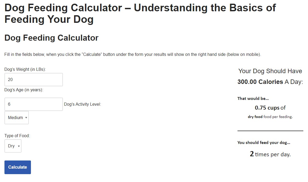 Dog Feeding Calculator media 1