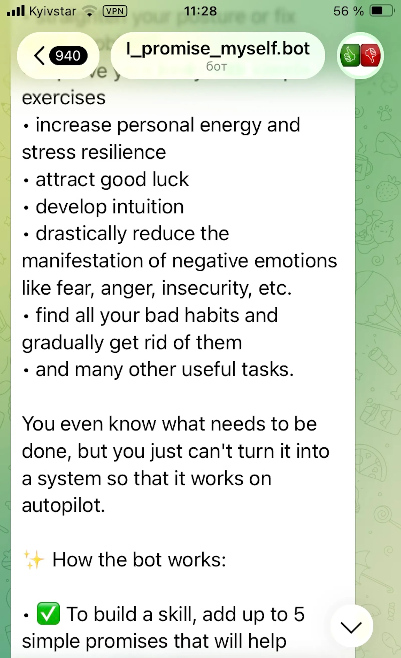 Promise Myself Telegram Bot screenshot 3