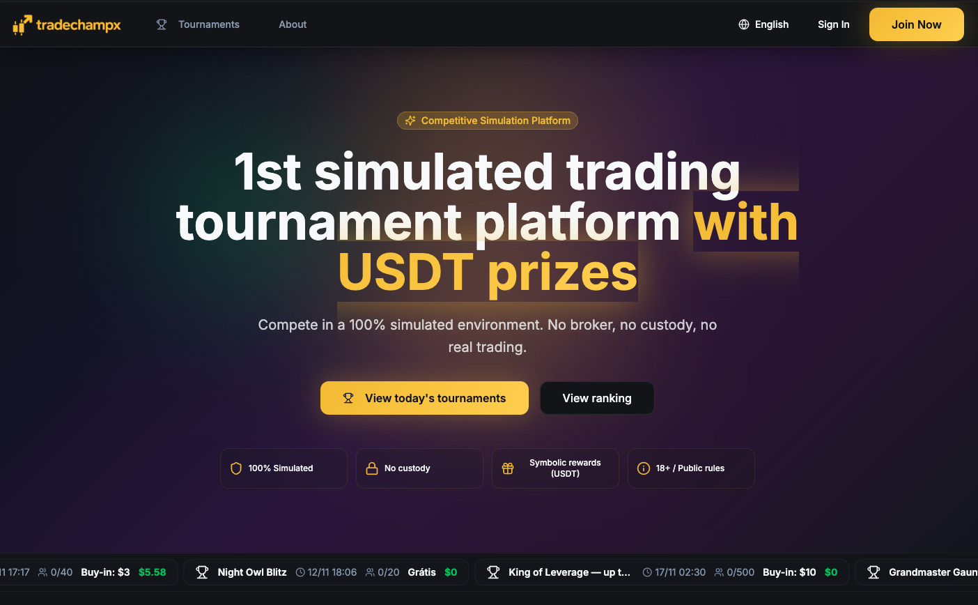 TradeChampX  - Main screenshot showing features and interface