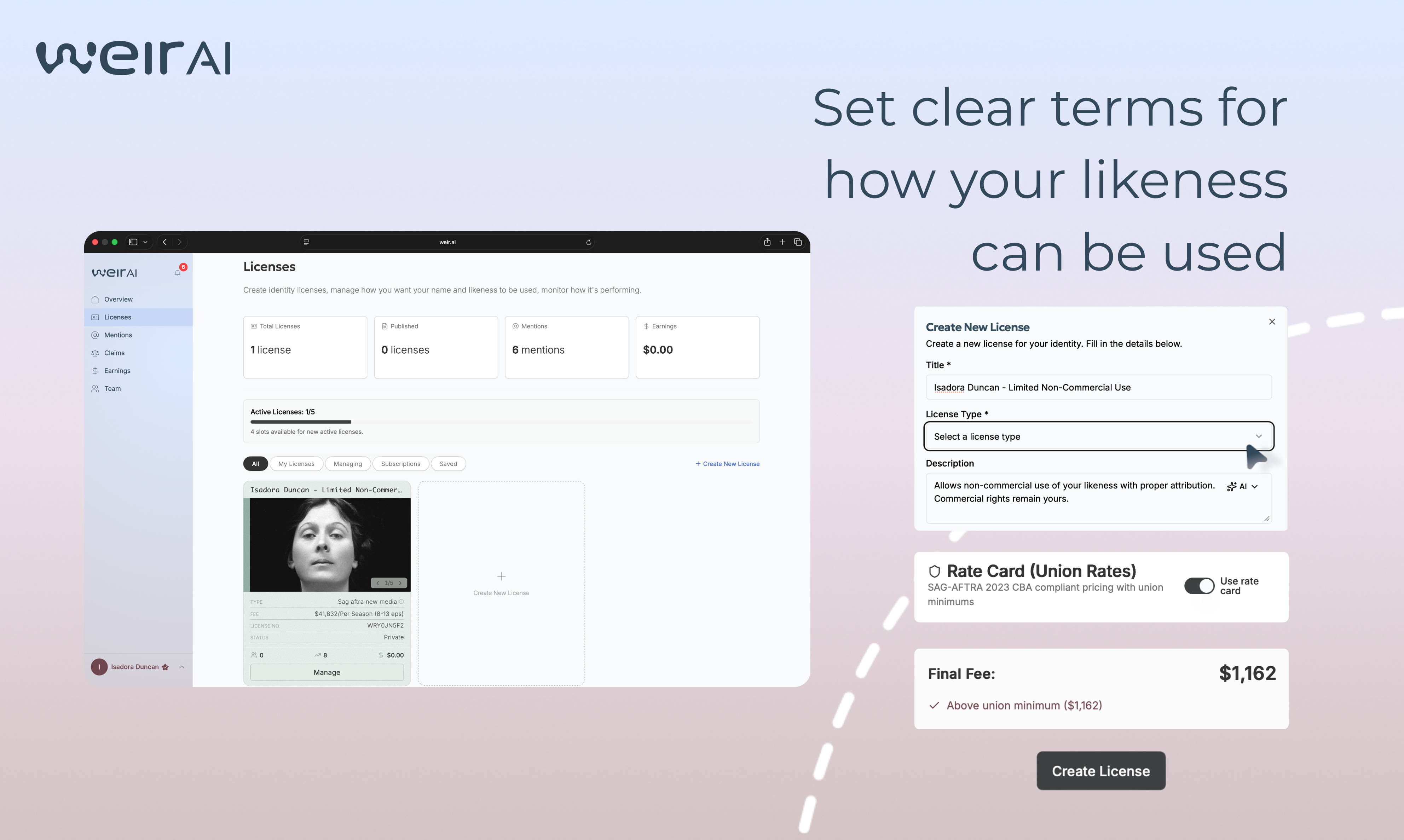 WEIR AI - Screenshot 3 showing product features and functionality