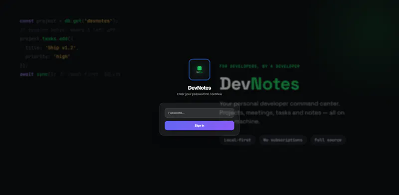 DevNotes screenshot 2