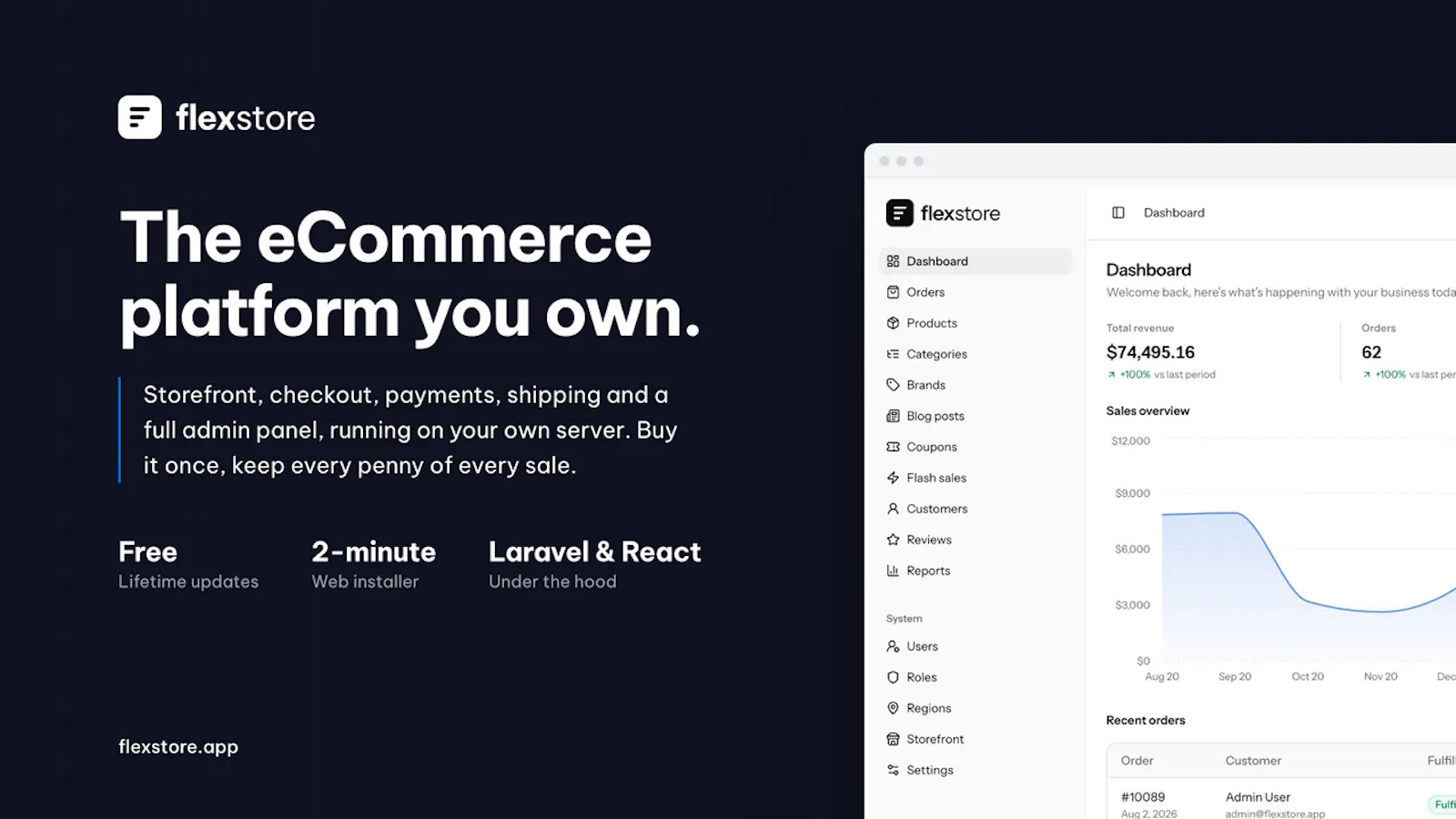 FlexStore - Self-hosted eCommerce screenshot 1