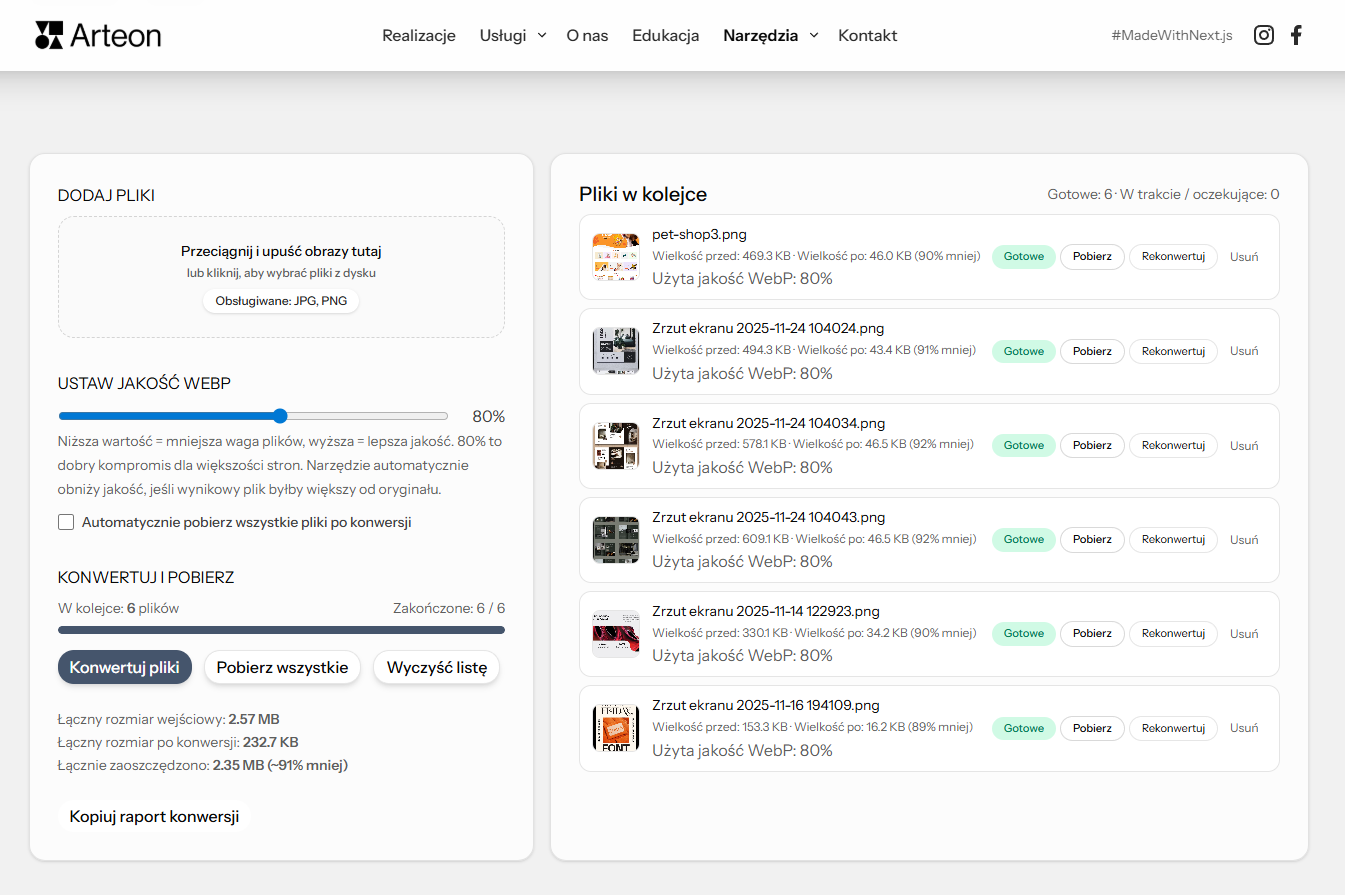 Unlimited JPG/PNG to WebP Converter - Screenshot 2 showing product features and functionality
