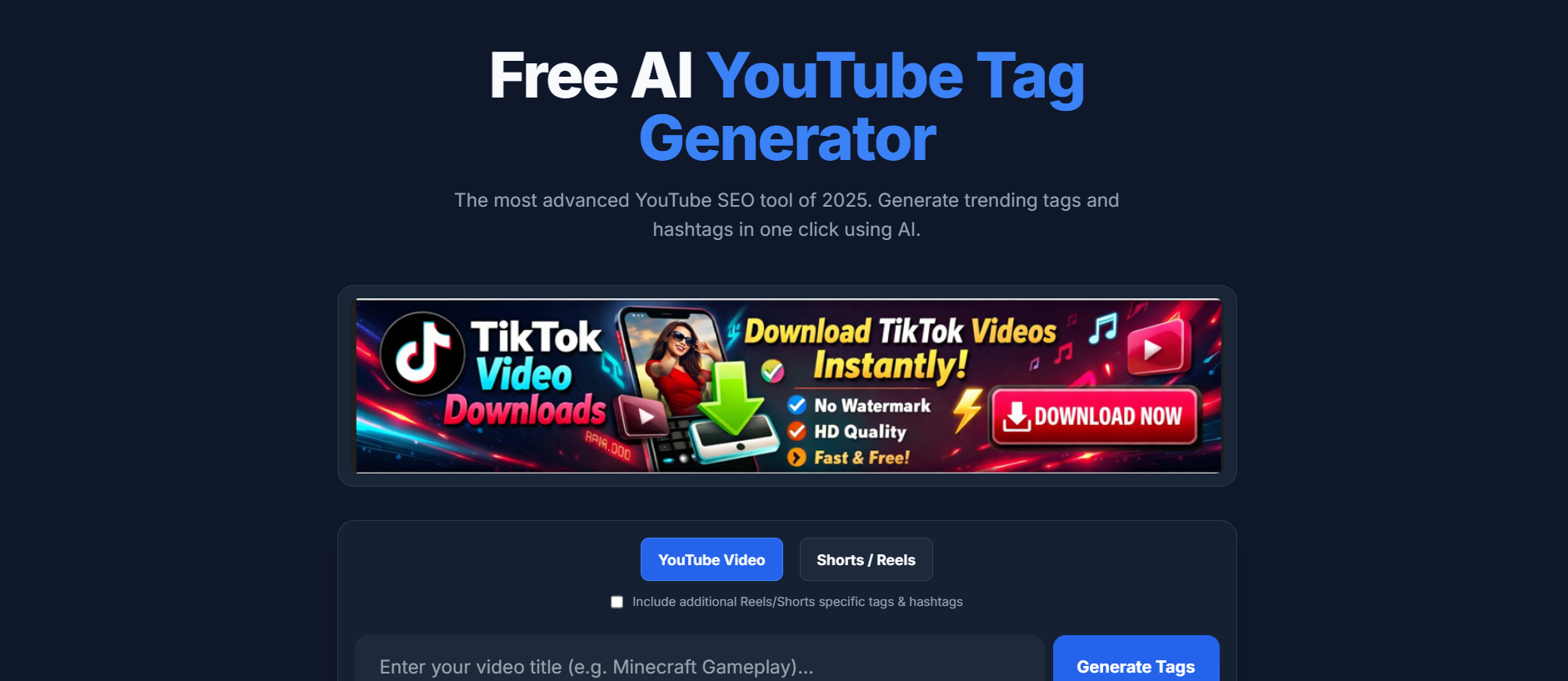 Generate viral YouTube tags with AI - Screenshot 5 showing product features and functionality