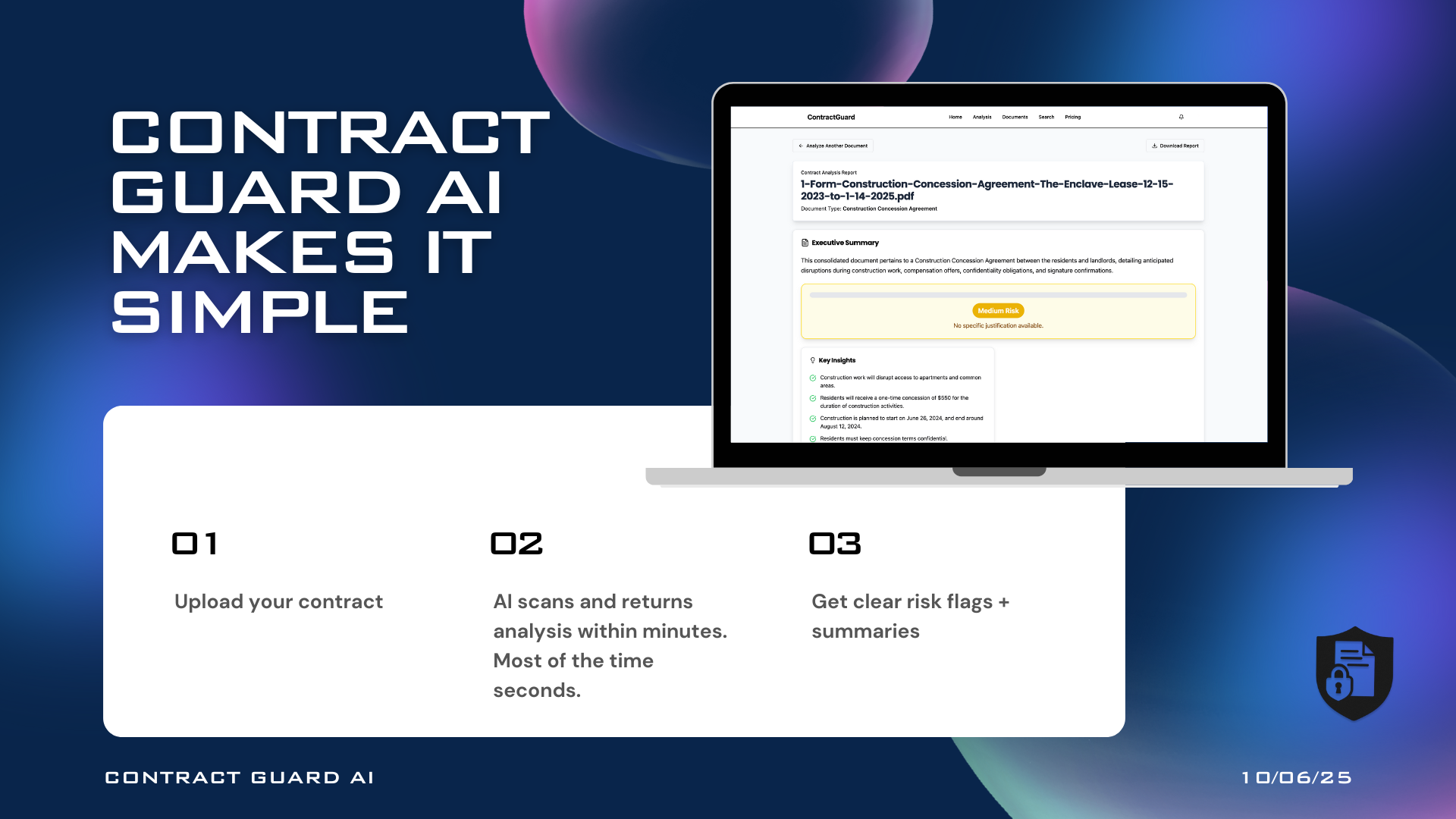 Média Contract Guard - insights, risk assessments, and plain-English summaries  3