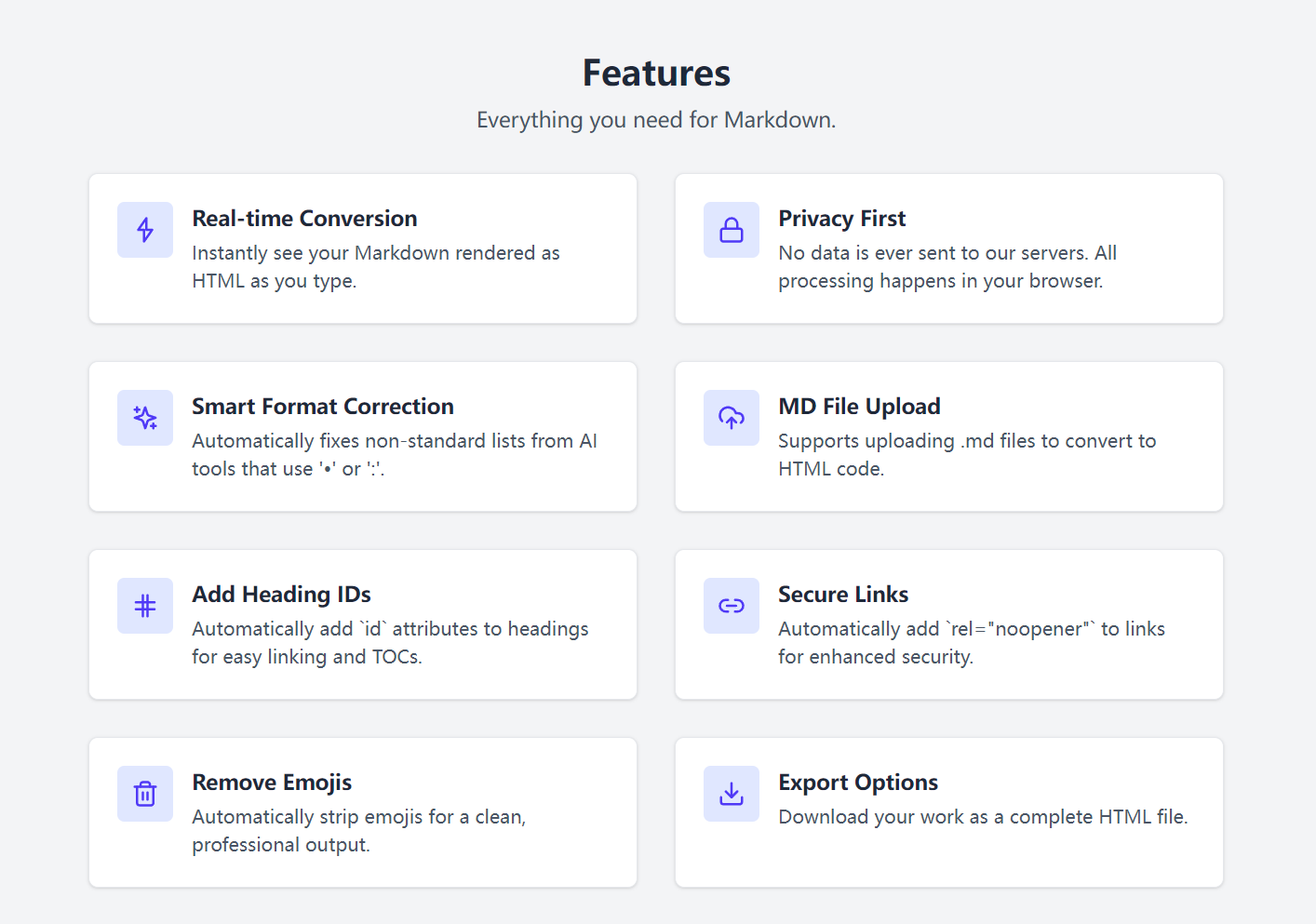 markdownhtml gen - ฟรี MARKDOWN ที่เป็นมิตรกับเนื้อหา AI ไปยัง HTML Converter media 2