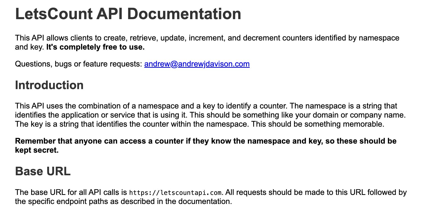 Let's Count API media 1