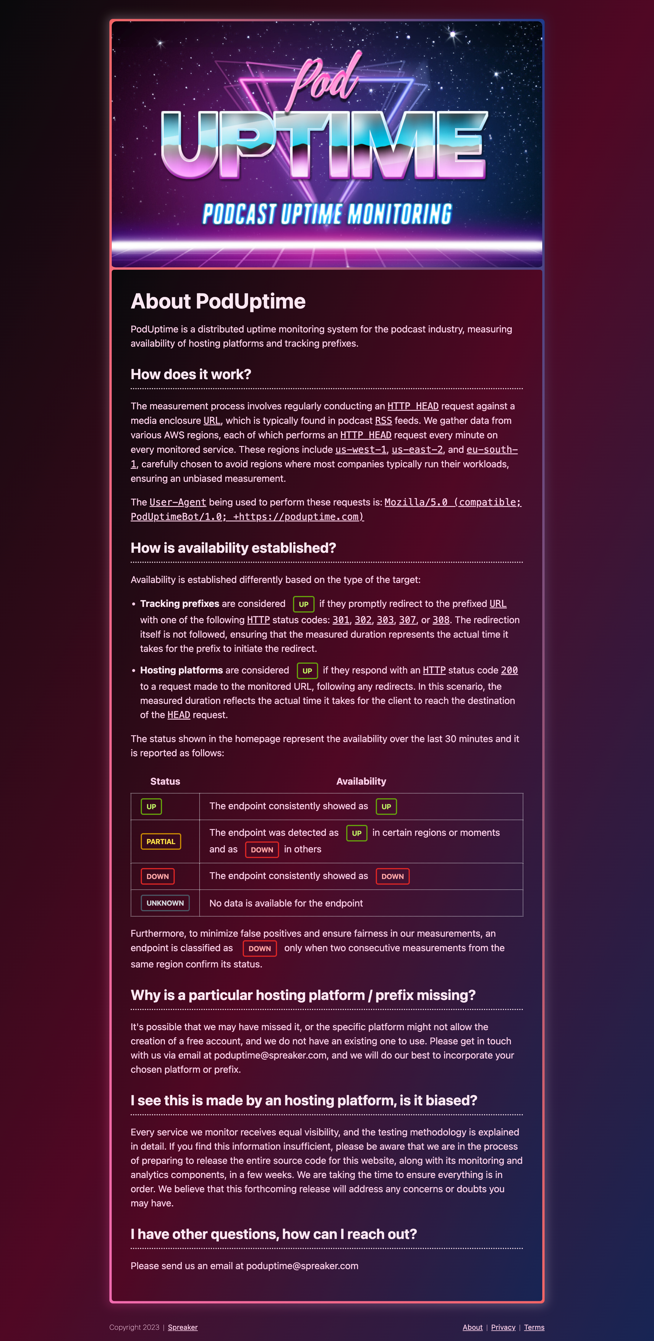 poduptime - 팟 캐스트 산업의 가동 시간 모니터링 시스템. 미디어 3