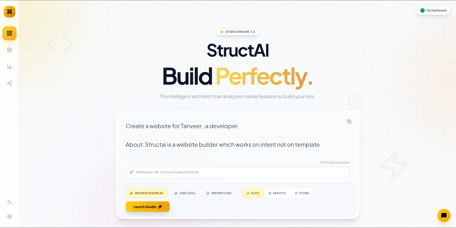StructAI - Main product screenshot demonstrating key features and user interface