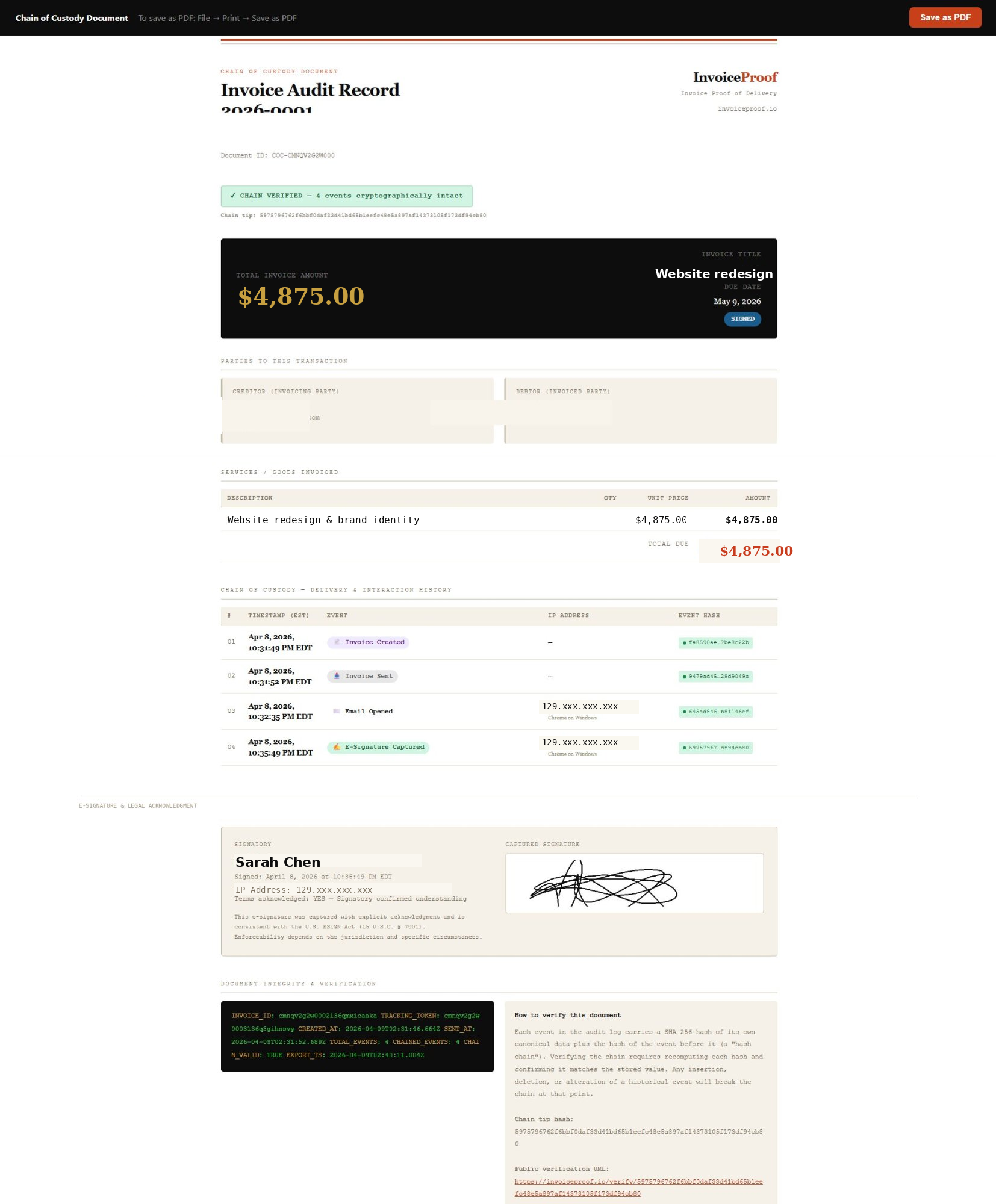 InvoiceProof gallery image