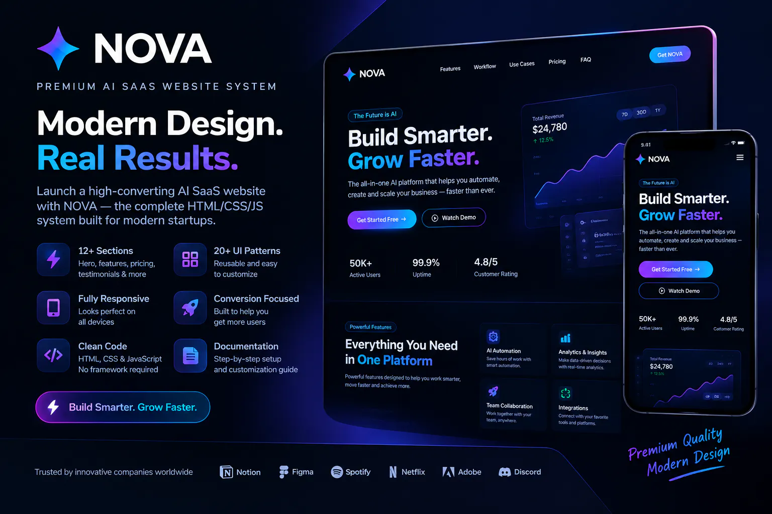NOVA — AI SaaS Growth Website System gallery image
