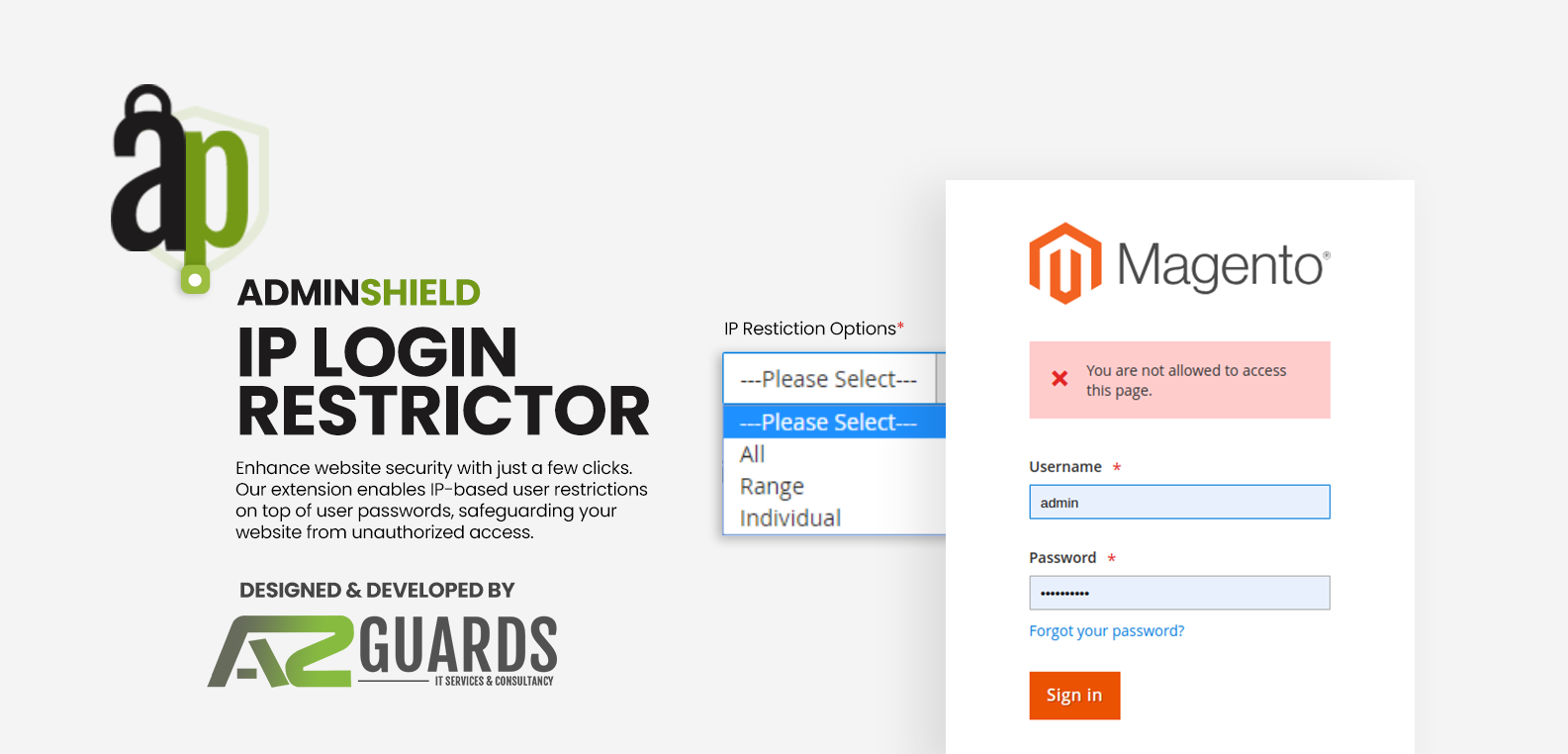 Escudo de administración - Restrictor de IP para Magento 2 media 1