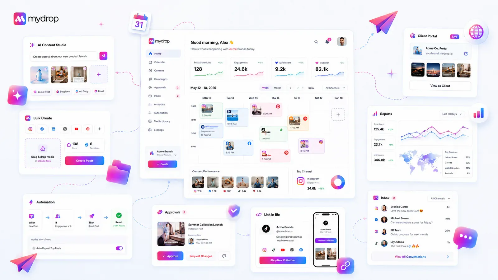 Mydrop AI - Social Media OS for Agencies screenshot 2