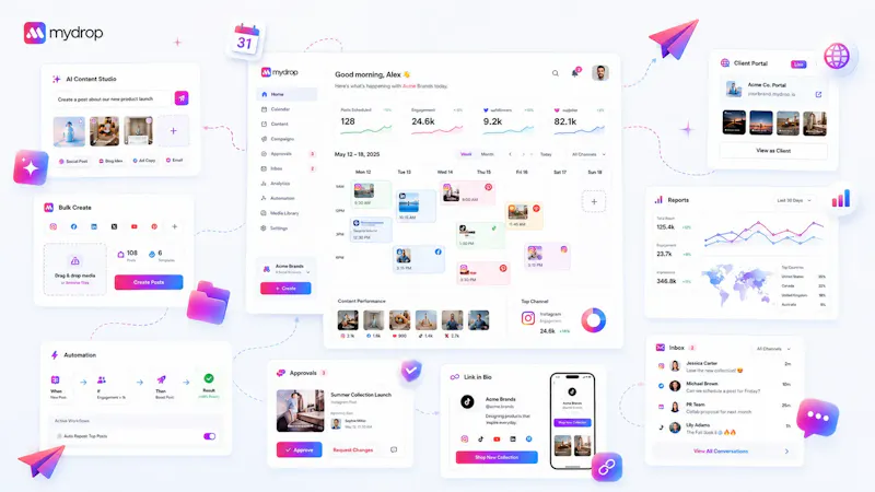 Mydrop AI - Social Media OS for Agencies screenshot 2