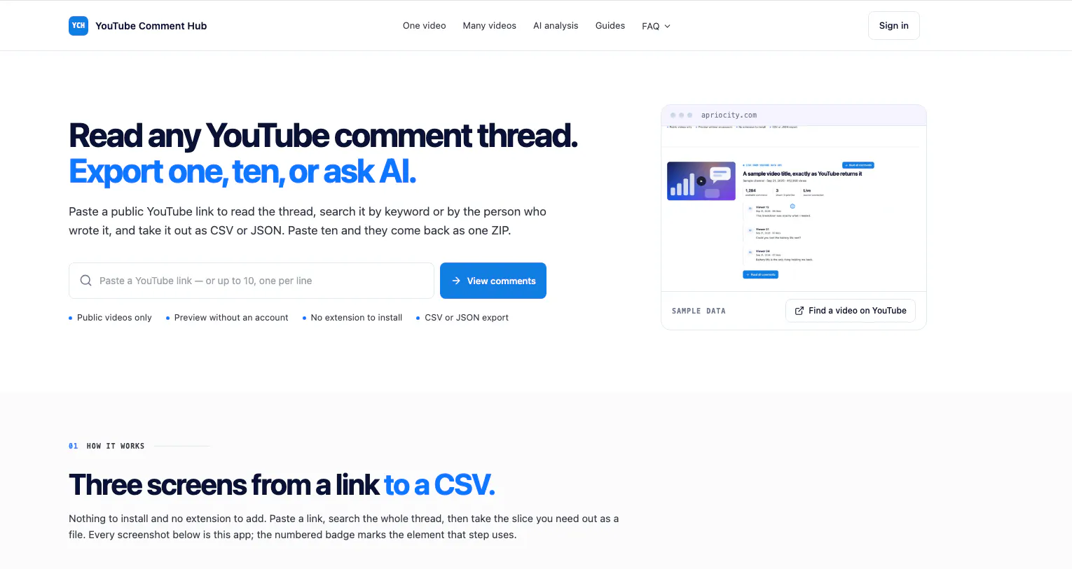 YouTube Comment Hub gallery image