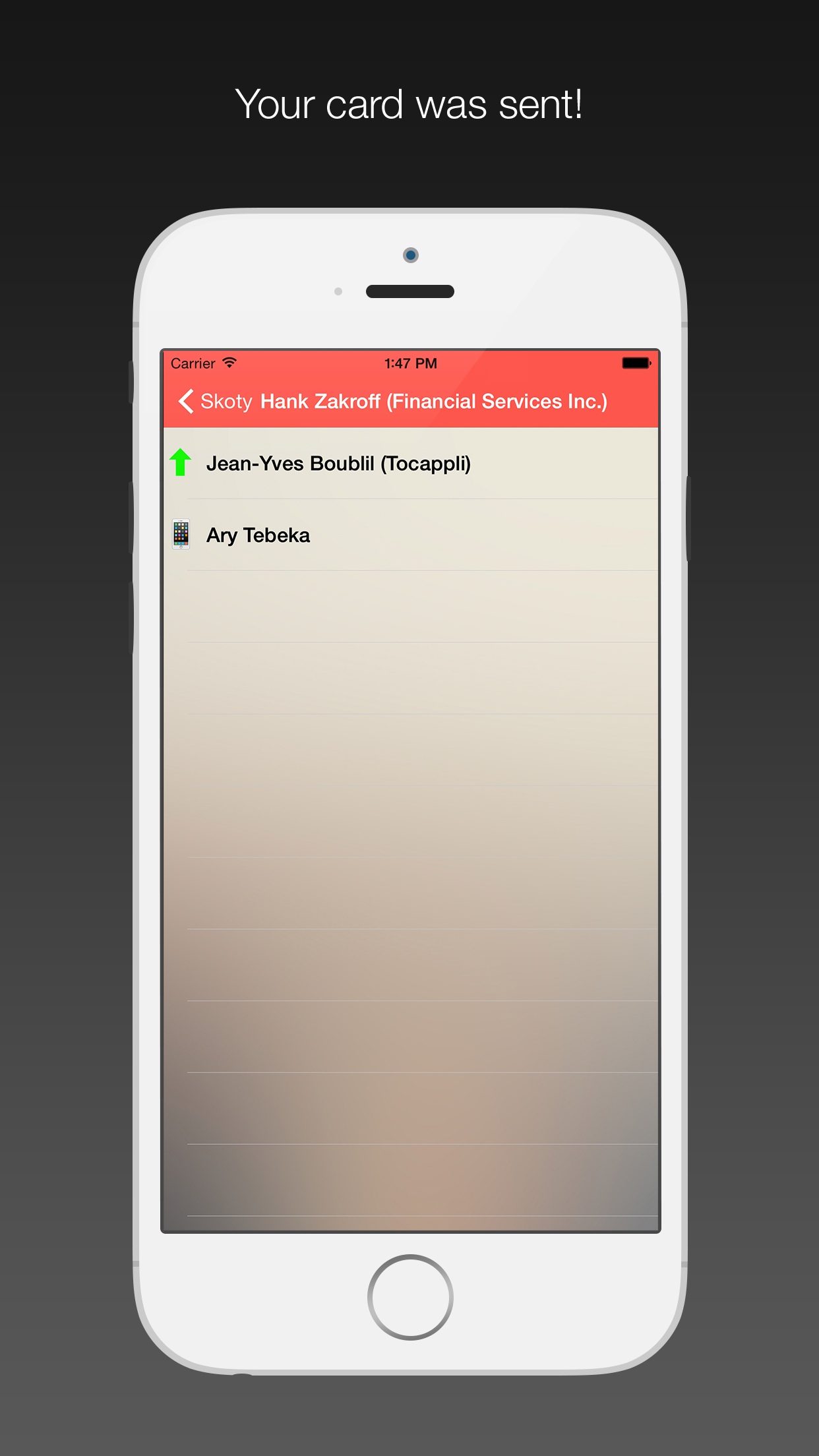 Skoty - Beam your Contact Card from your Watch or iPhone gallery image