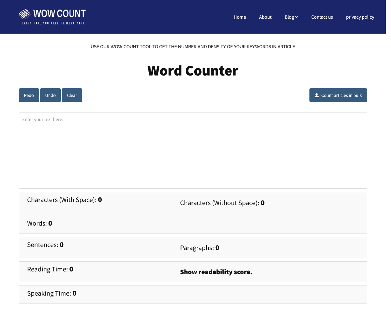 wow count - word counter