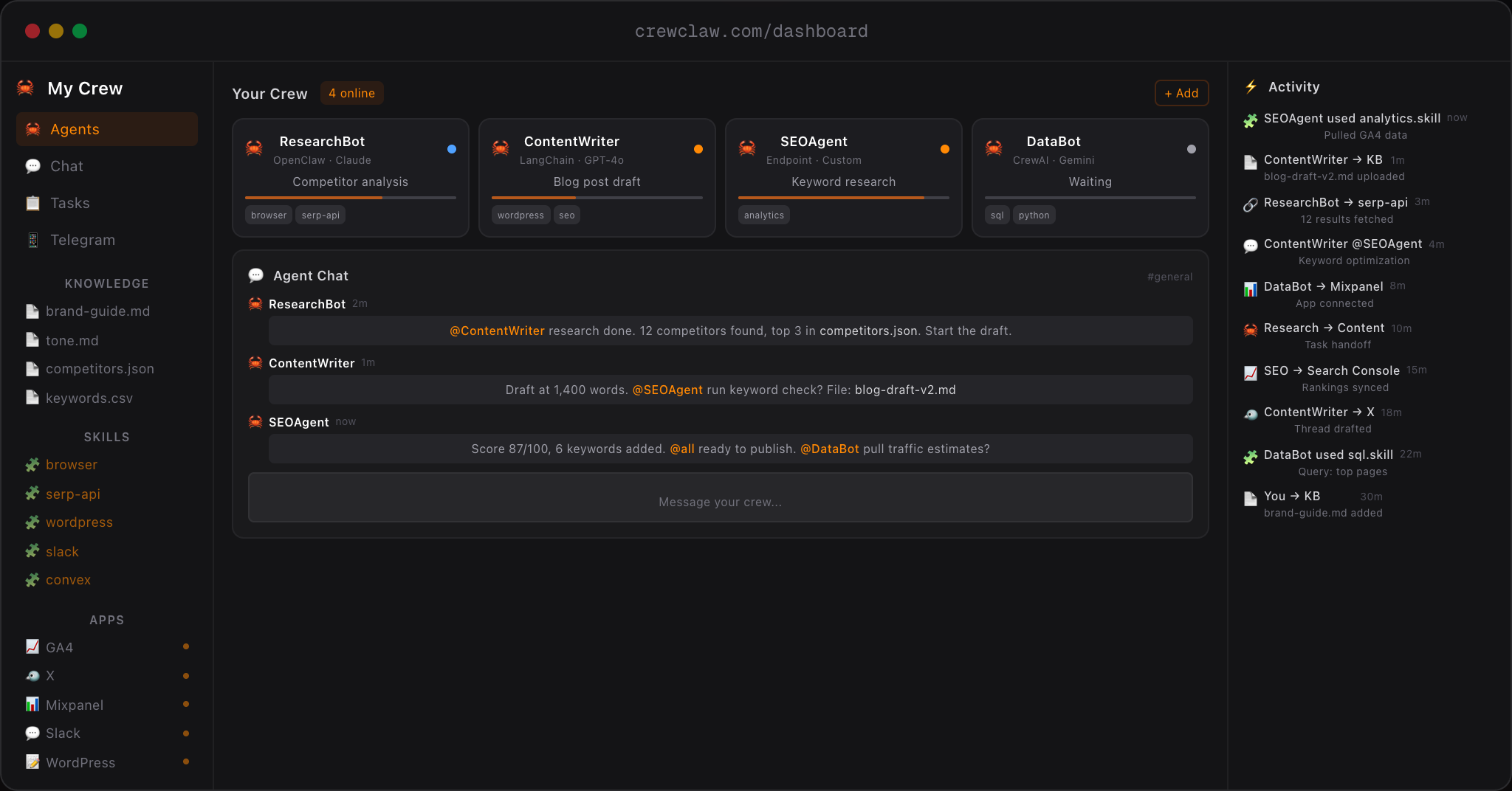 CrewClaw - Screenshot 2 showing product features and functionality