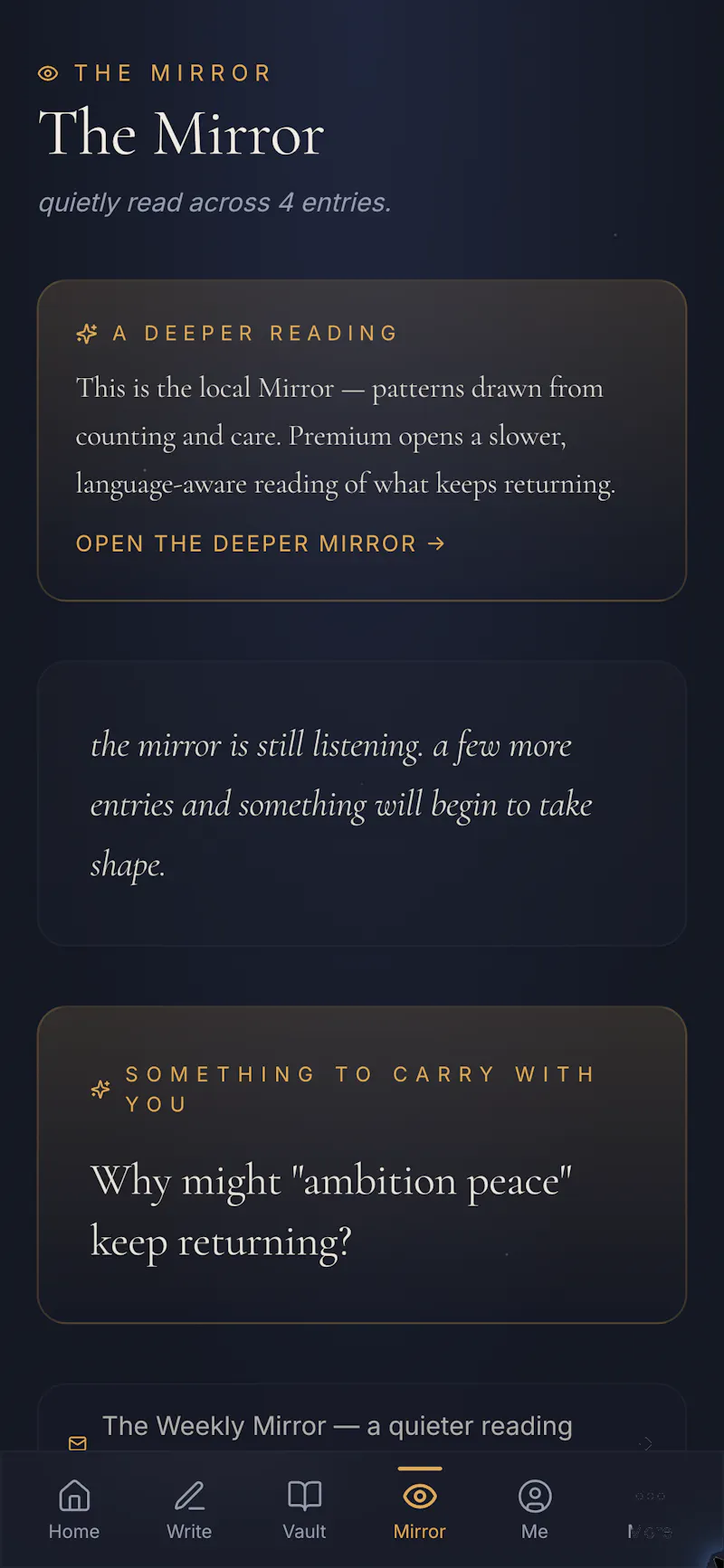 DAWN Vault journal for your inner world screenshot 2