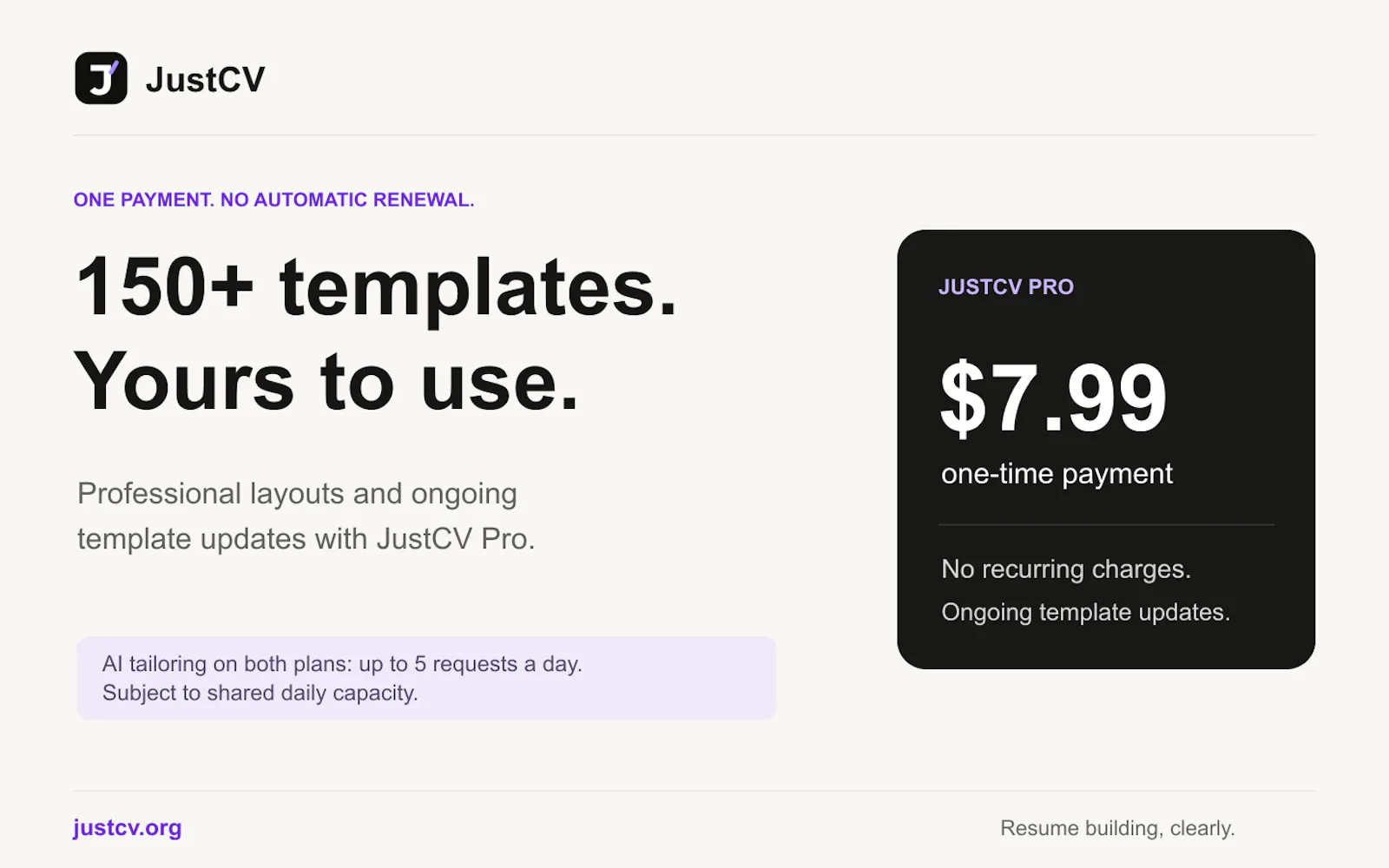JustCV screenshot 1