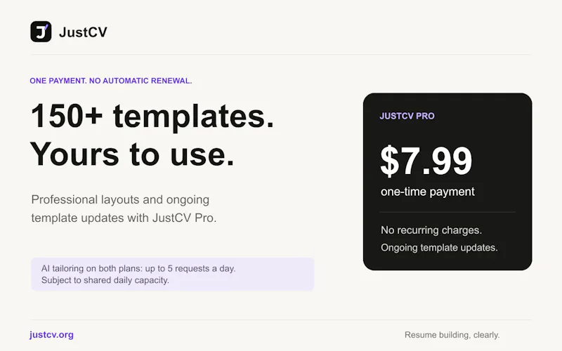 JustCV screenshot 1