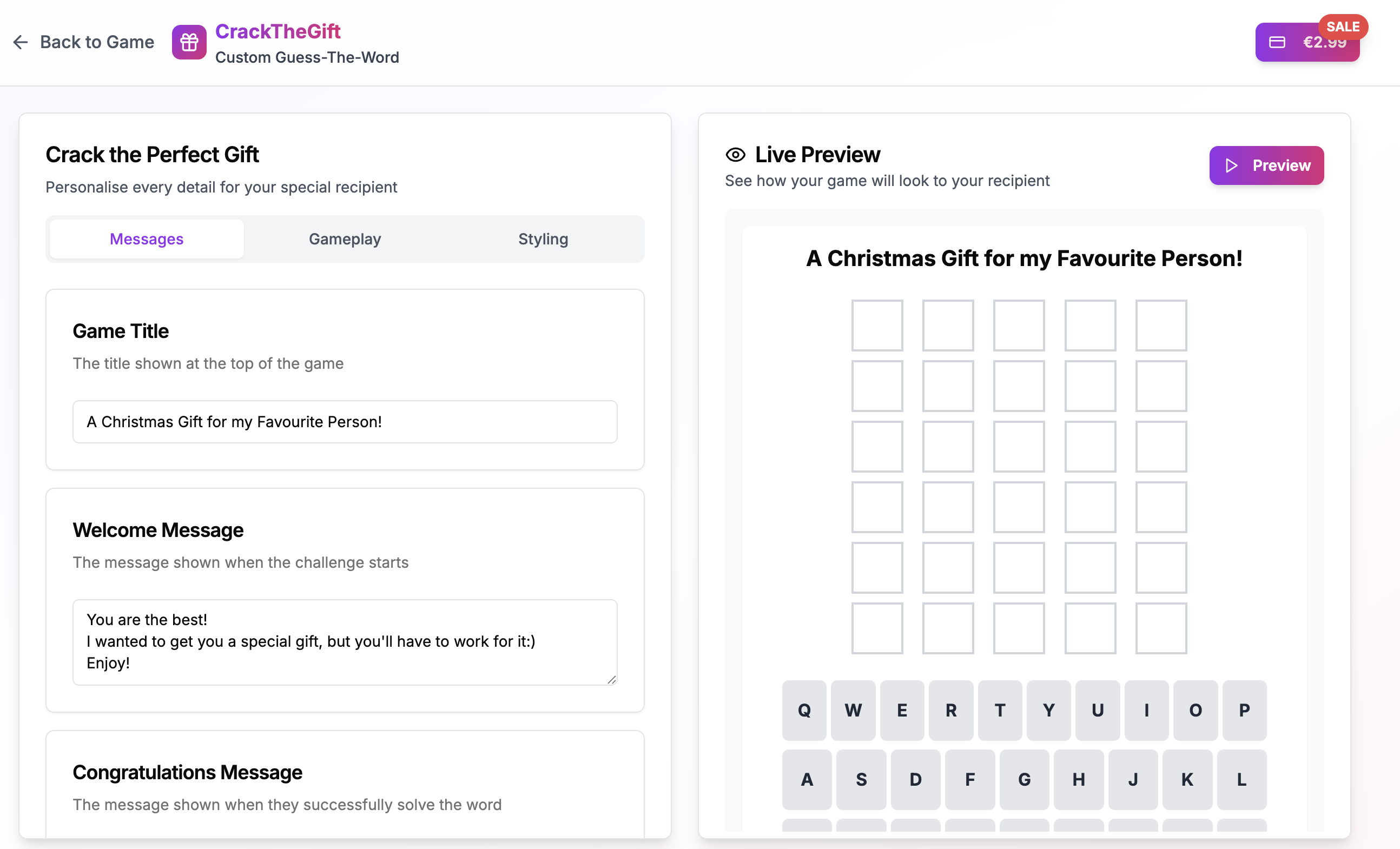 CrackTheGift - Main screenshot showing features and interface